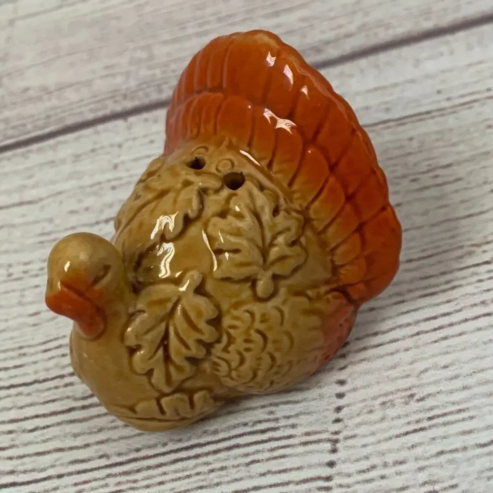 Turkey and Pumpkin Salt and Pepper Shaker Set Fall Dining Decor Thanksgiving